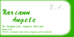 mariann angele business card